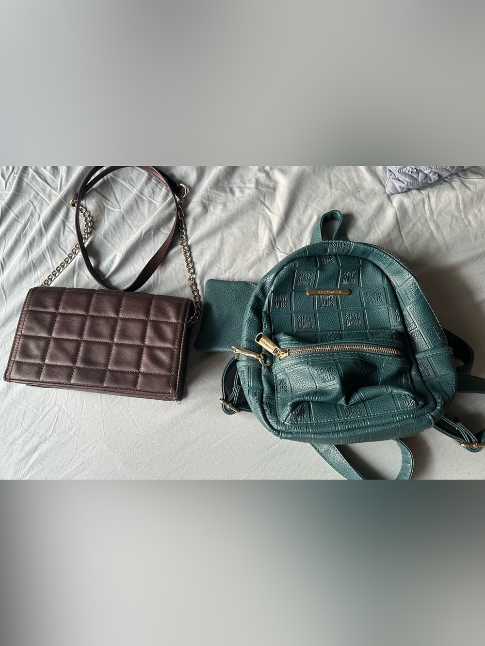 Teal Quilted Steve Madden Backpack Tote - Bundle of Women Bags| Get 2